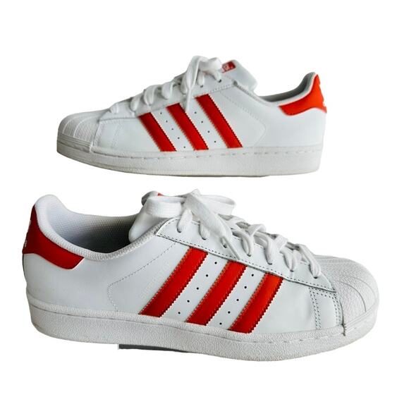 Adidas Superstar RARE White Orange Men's Size 8.5 #G27807 Shell Toe Pristine! - Picture 1 of 8